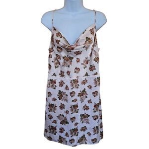 Floral Slip Dress With Adjustable Straps coquette flower core beach party fairy